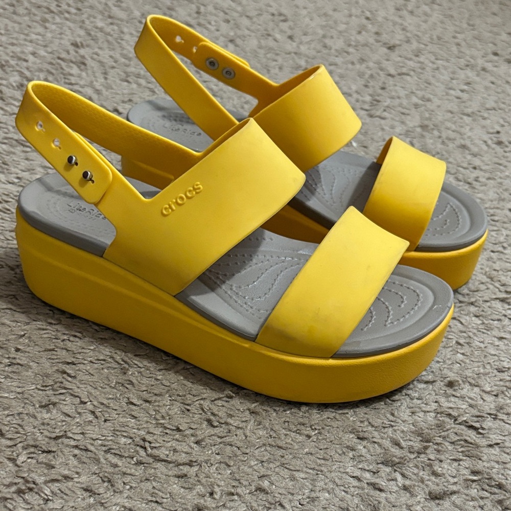 CROCS Women's Bright Yellow Platform Sandals